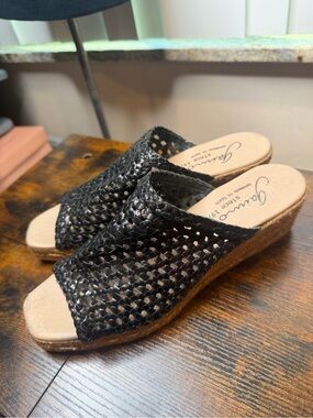 Gaimo Raffia Espadrille Platform Heels Sandals Made in Spain Size 41/US10